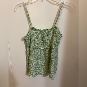 Green Floral Flowy Tank Top (size S)